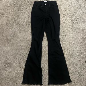 Size 6, black, ultra high rise flare jeans